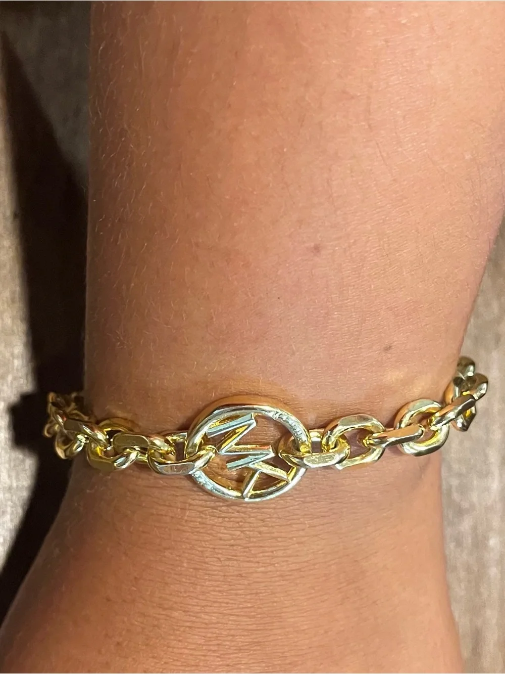 Michael Kors Gold Tone Logo Link Bracelet - Gold